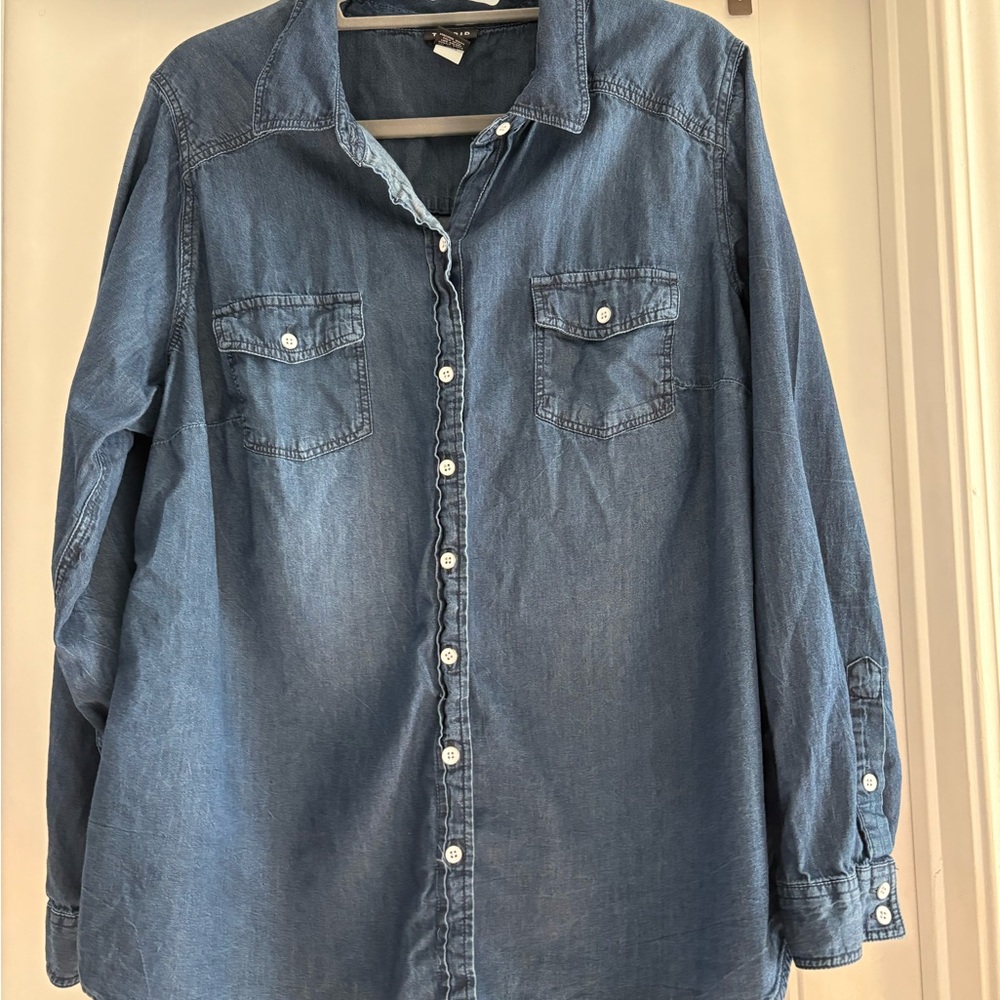 Torrid Charcoal Chambray Shirt